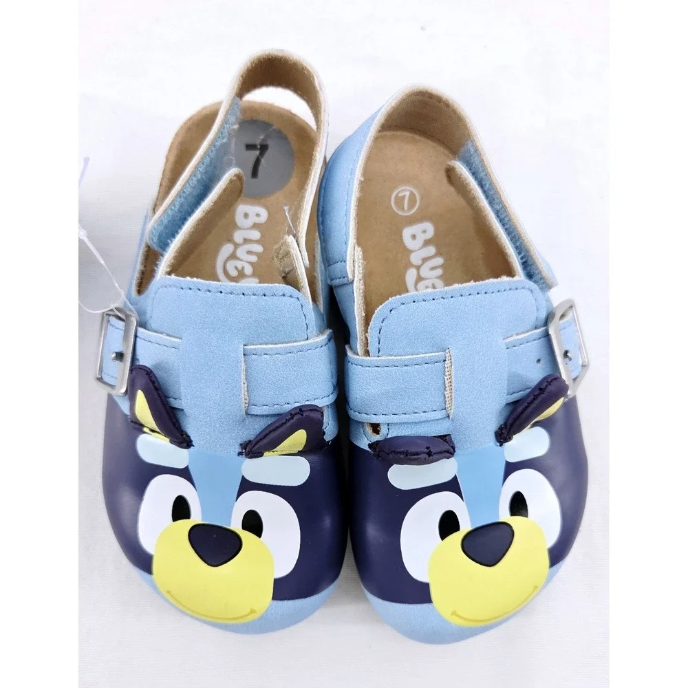 NWT Bluey Toddler Footbed Sandals with 3D Ears - Size 7